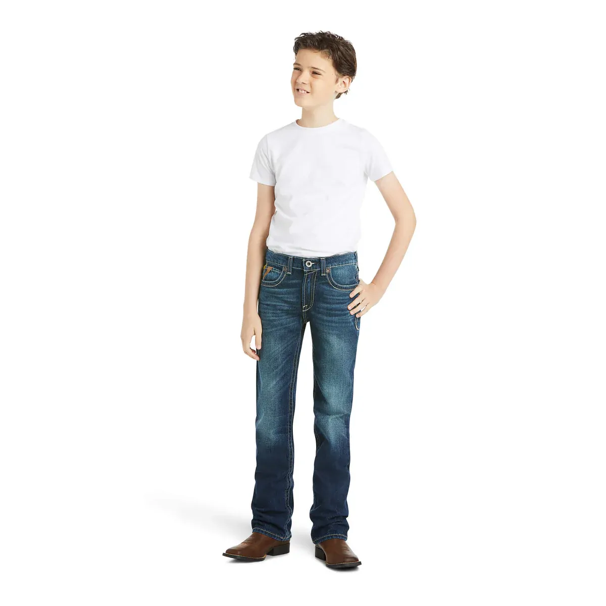 Ariat Boys B5 Slim Boundary Straight Leg Jeans (10018338) Cyclone - Image 4