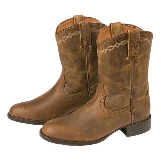 Ariat Childrens Heritage Roper Western Boots (10001850) Distressed Brown - Image 6