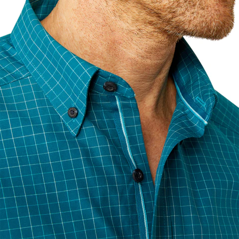 Ariat Mens Pro Series Porter L/S Shirt (10053873) Dark Teal - Image 4