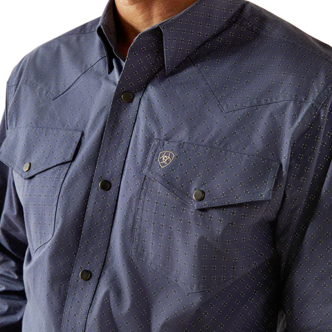 Ariat Mens Relentless Pursuit L/S Snap Shirt (10053938) Navy - Image 3