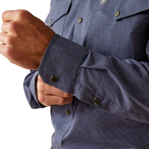 Ariat Mens Relentless Pursuit L/S Snap Shirt (10053938) Navy - Image 4