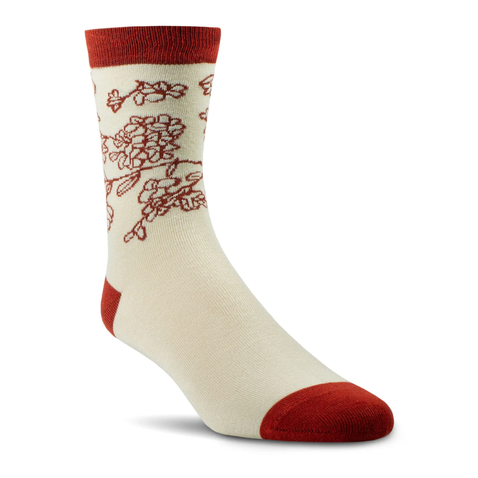 Ariat Womens Charm Crew Socks (10047396) Burnt Brick Toile One Size - Image 3