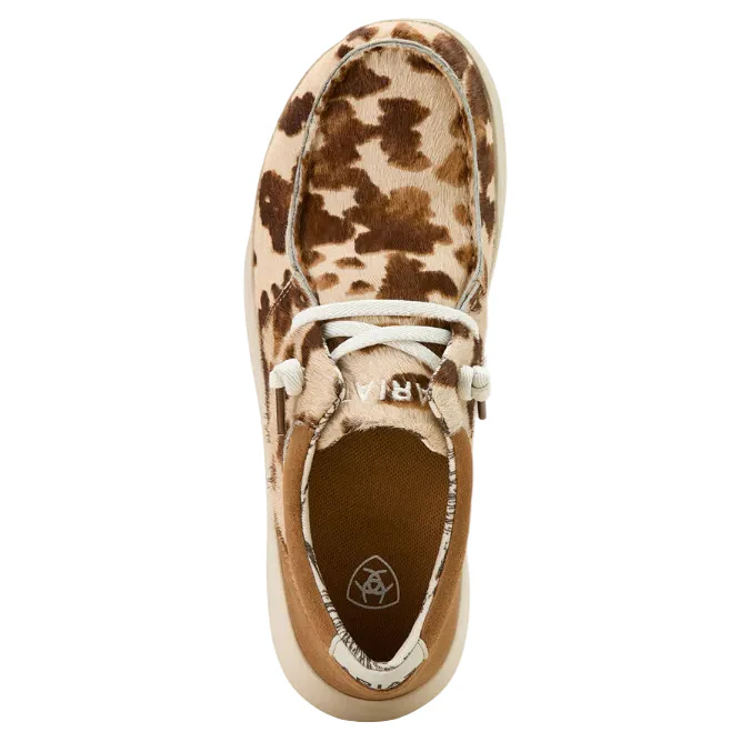 Ariat Womens Hilo Slip On Shoes (10061345) Tan/White Brindle Hair/Dark Tan Suede - Image 3