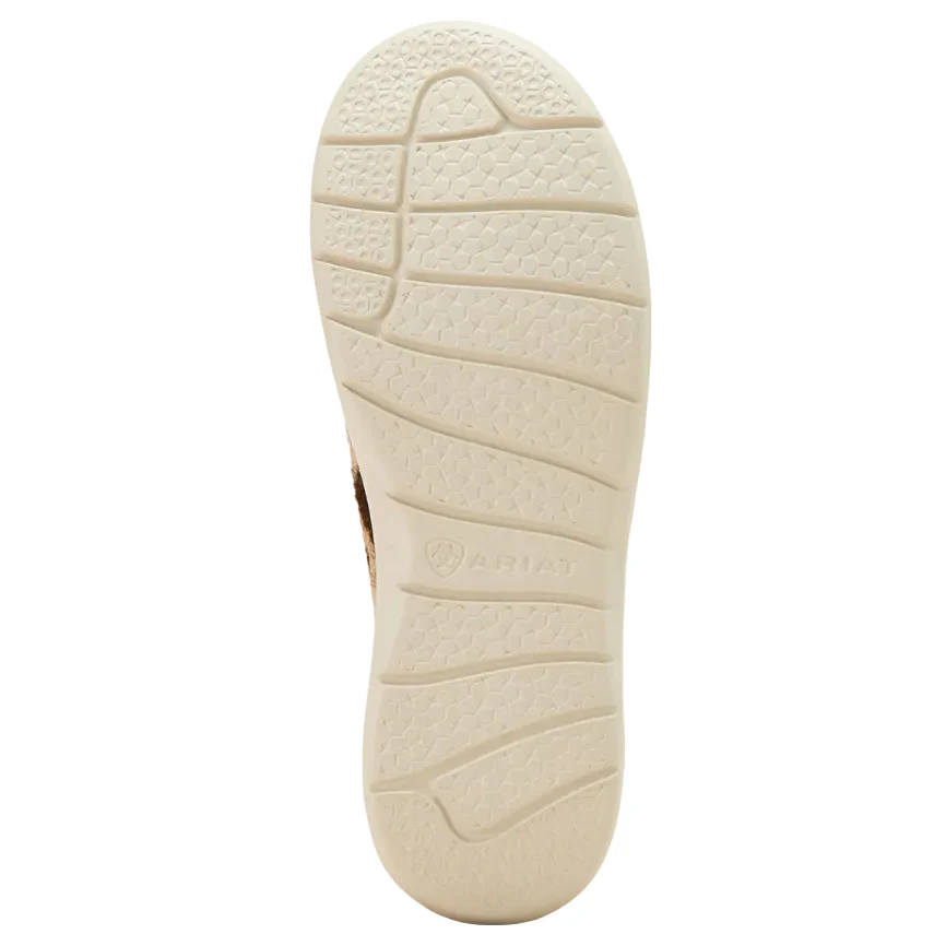 Ariat Womens Hilo Slip On Shoes (10061345) Tan/White Brindle Hair/Dark Tan Suede - Image 4