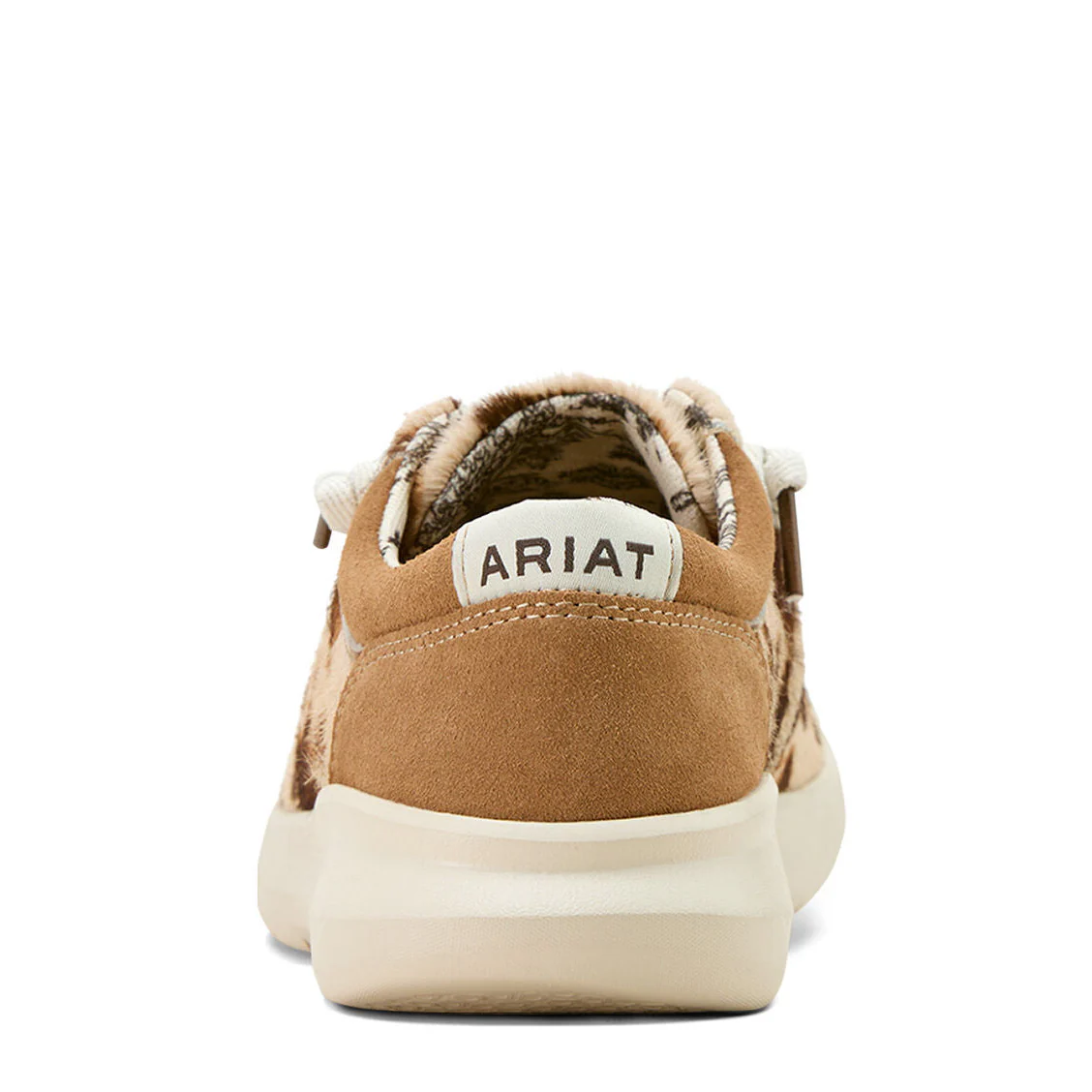 Ariat Womens Hilo Slip On Shoes (10061345) Tan/White Brindle Hair/Dark Tan Suede - Image 5