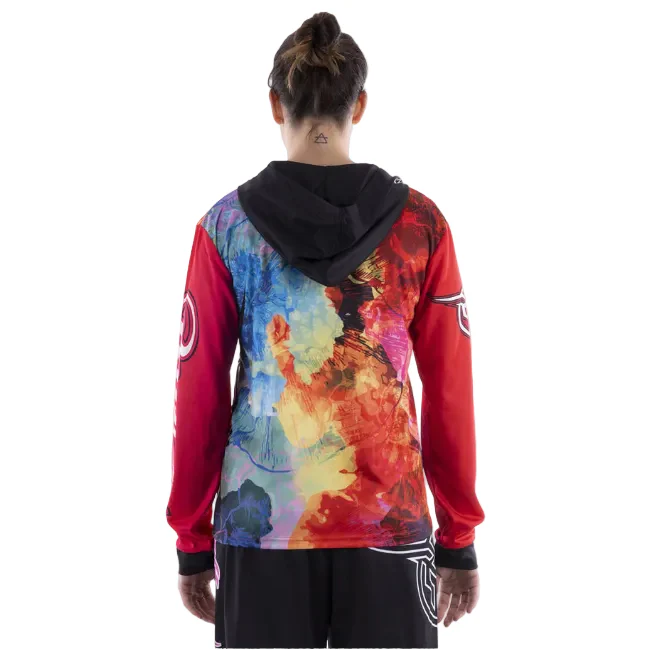 Bullzye Womens Blotch Hooded L/S Fishing Tee (B2S2501227) Red [SD] - Image 4