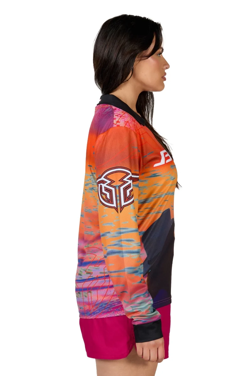 Bullzye Womens Sunset L/S Fishing Tee (B4S2501424) Pink/Orange [SD] - Image 3