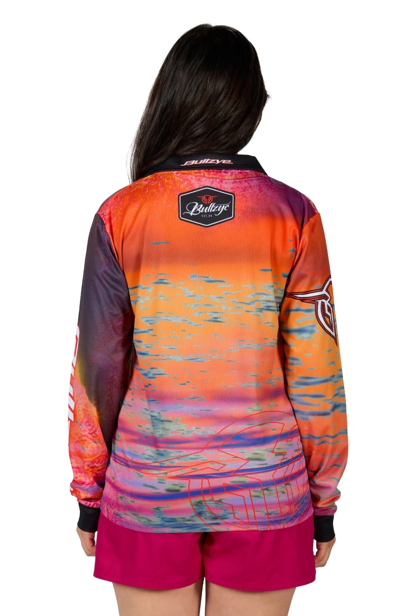 Bullzye Womens Sunset L/S Fishing Tee (B4S2501424) Pink/Orange [SD] - Image 4