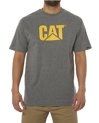 CAT Mens Trademark Logo Tee (1510305.114) Dark Heather Grey - Image 3