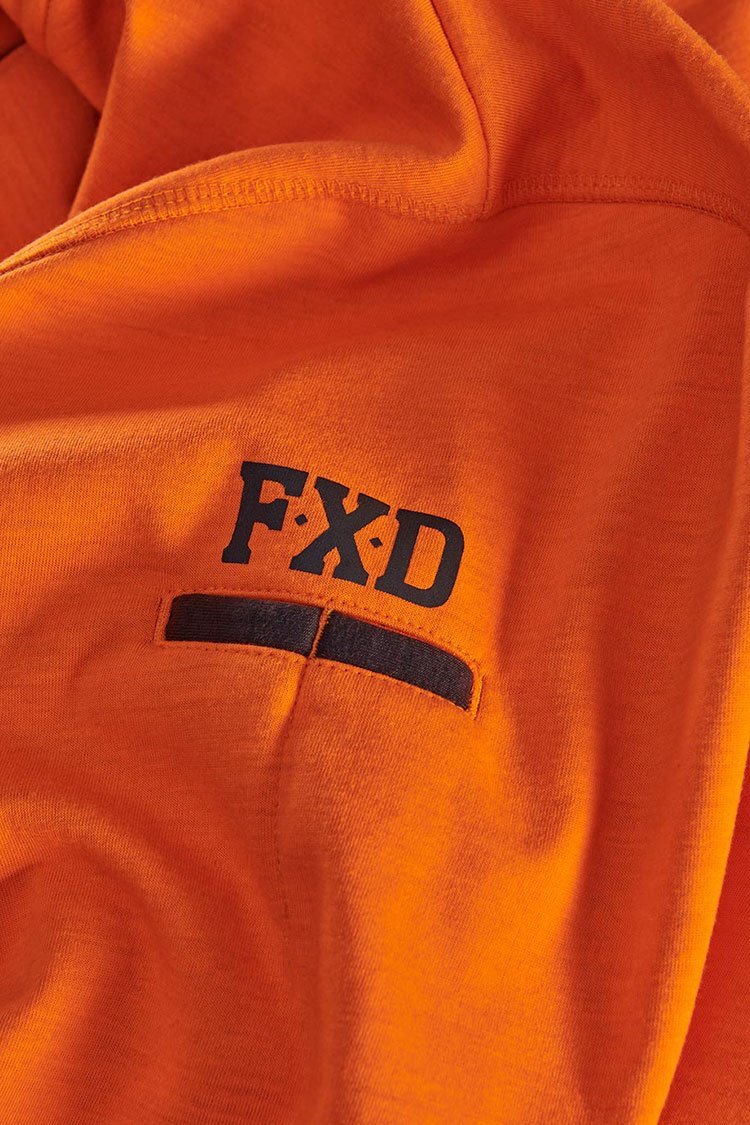 FXD Mens WF-1 Bonded Membrane Fleece Hi Vis Hoodie (FX01903500) Orange - Image 4