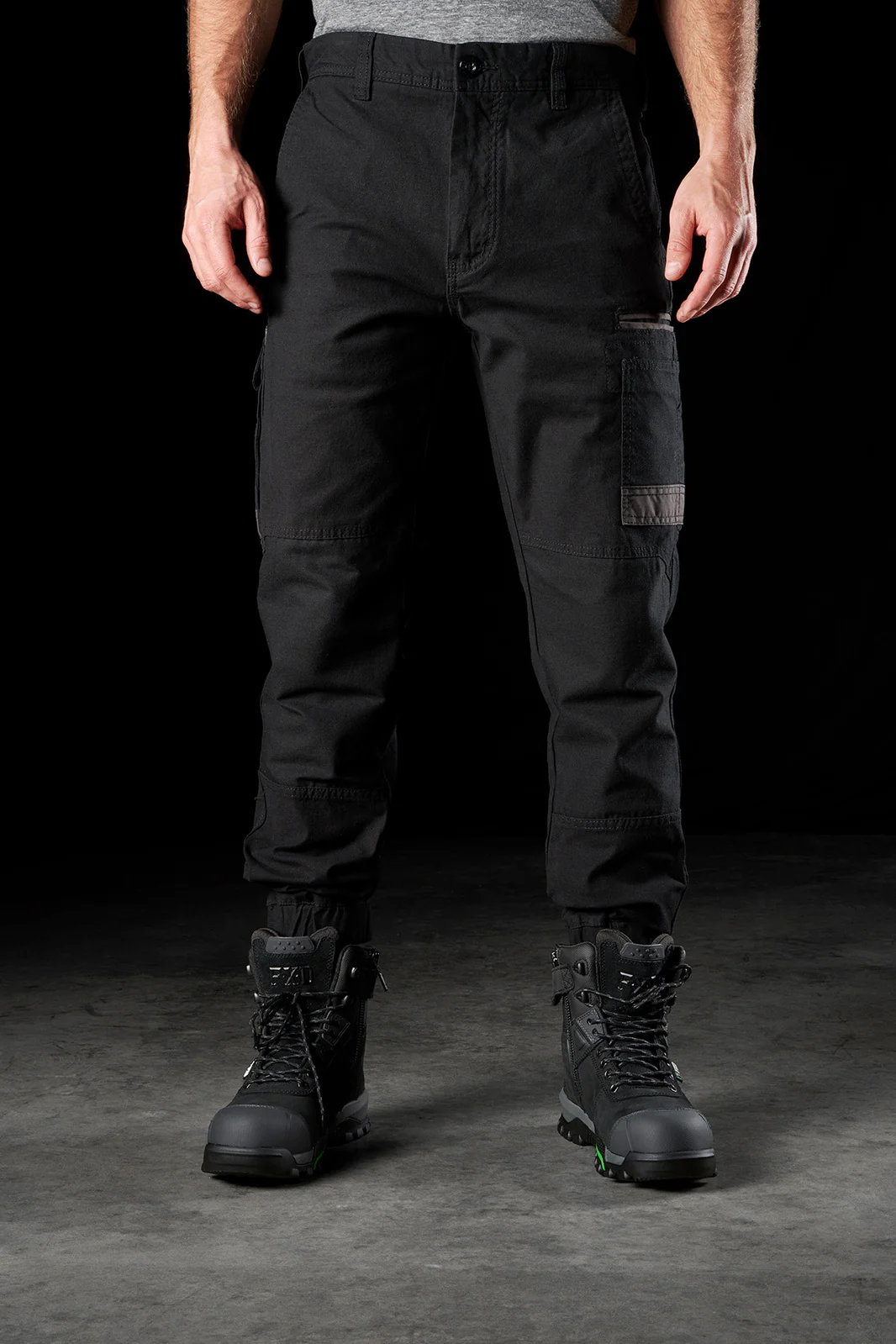 FXD Mens WP-4 Stretch Cuffed Work Pants (FX01616003) Black - Image 5