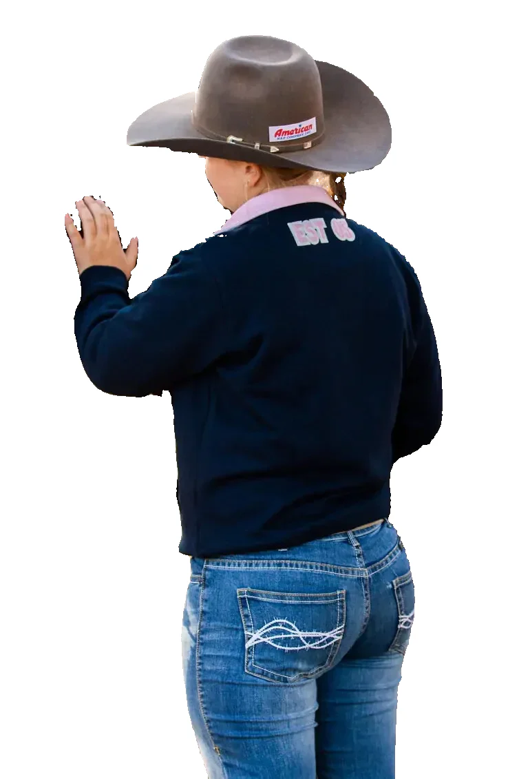 MaryG Womens 1/2 Zip Jumper (MGZCJN) French Navy/Pale Pink [GD] - Image 3