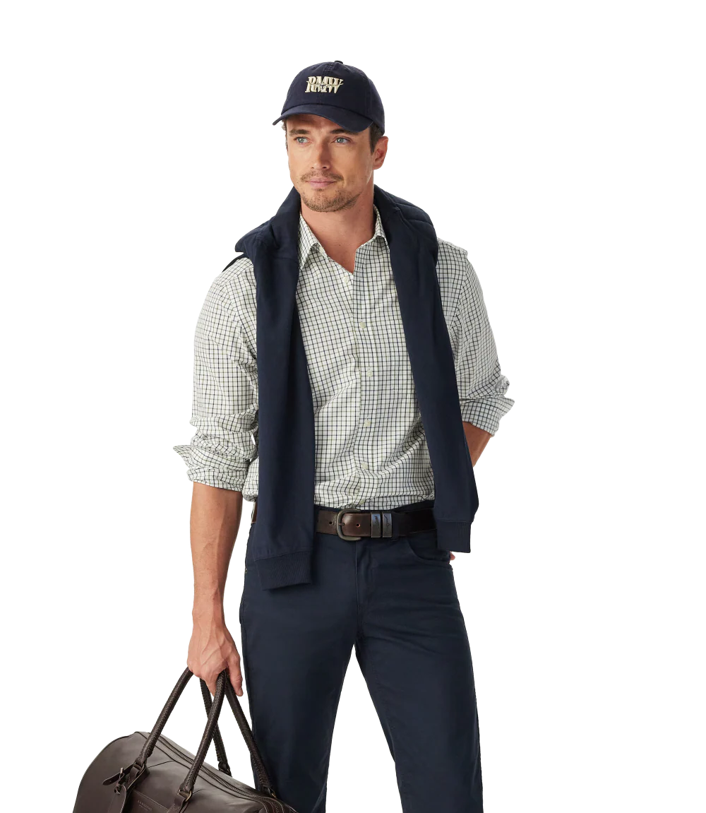 R.M.Williams Mens Newland Poplin Check L/S Shirt (SHF01PS01) Moss - Image 3