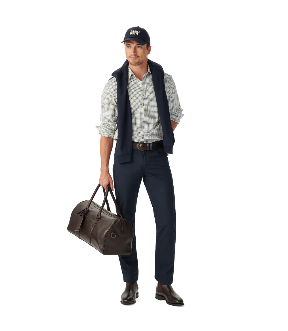 R.M.Williams Mens Newland Poplin Check L/S Shirt (SHF01PS01) Moss - Image 4