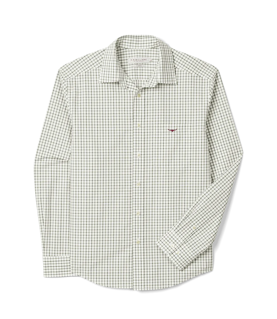 R.M.Williams Mens Newland Poplin Check L/S Shirt (SHF01PS01) Moss - Image 5