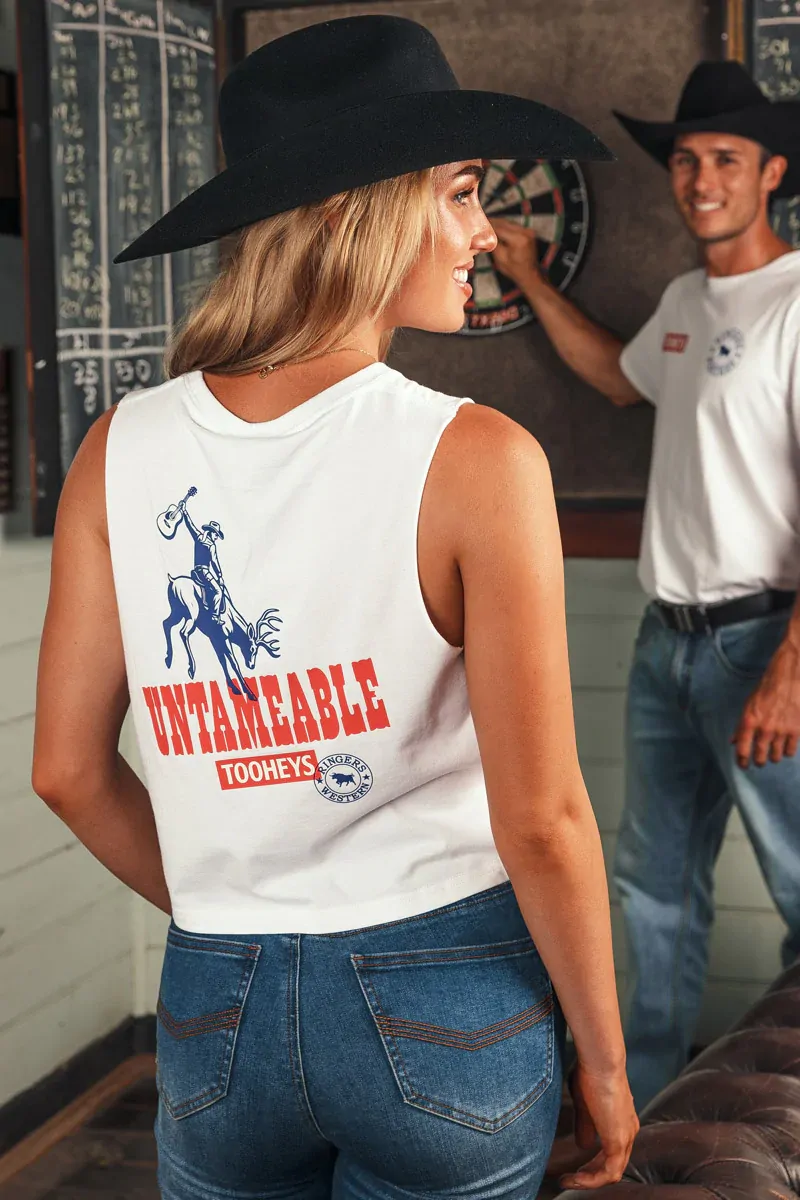 Ringers Western Womens Tooheys Tank (225113CO) White - Image 3