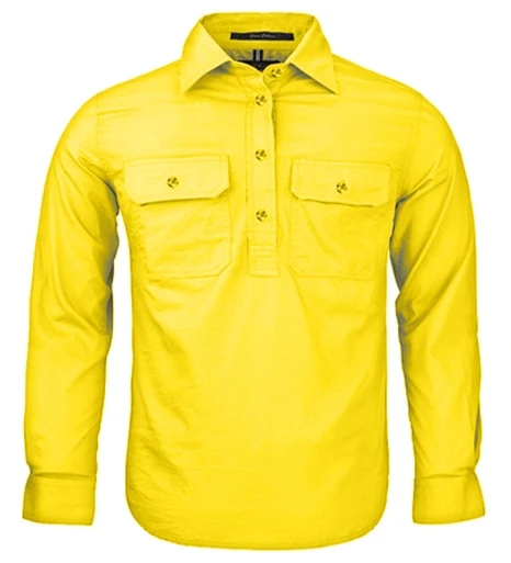 Ritemate Childrens Pilbara Closed Front Shirt (RM400CF) Lemon - Image 4