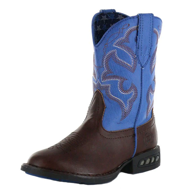 Roper Toddler Lightning Western Boots (17201233) Tan/Blue - Image 6