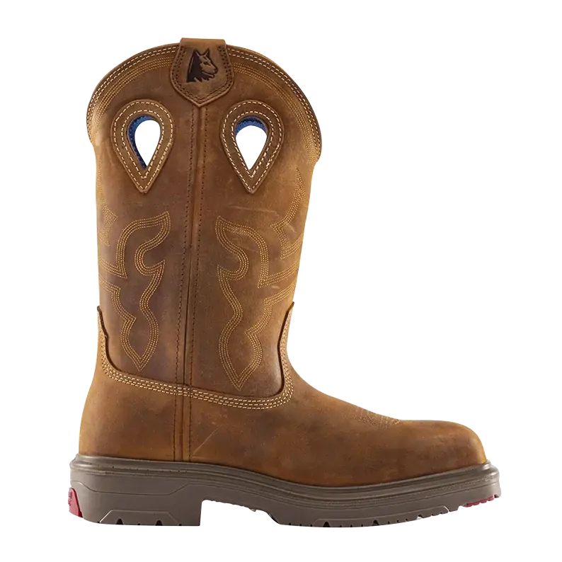 Steel Blue Mens Blue Heeler Soft Square Toe Western Boots (810945) Distressed Brown - Image 3