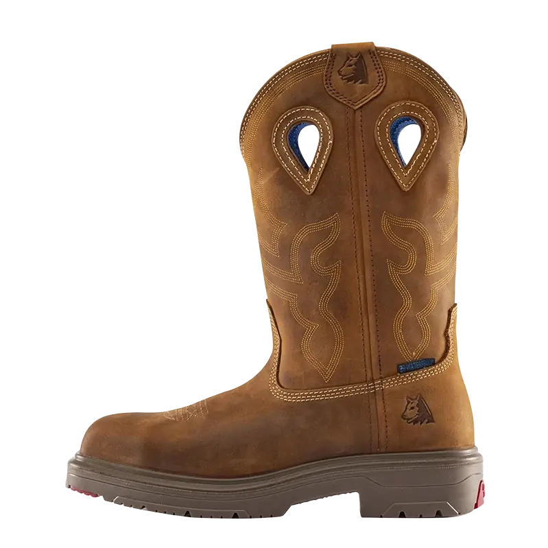 Steel Blue Mens Blue Heeler Soft Square Toe Western Boots (810945) Distressed Brown - Image 8